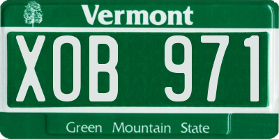 VT license plate XOB971