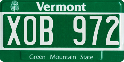 VT license plate XOB972