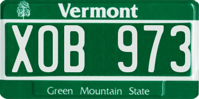 VT license plate XOB973