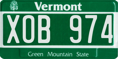 VT license plate XOB974