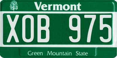 VT license plate XOB975