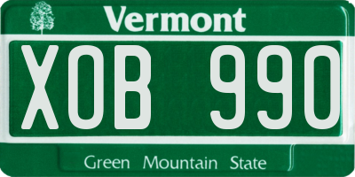 VT license plate XOB990