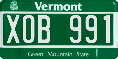 VT license plate XOB991