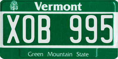 VT license plate XOB995