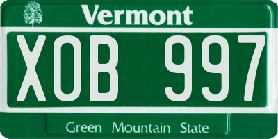 VT license plate XOB997