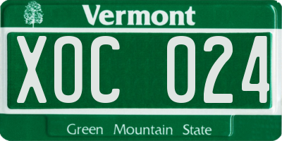 VT license plate XOC024