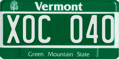 VT license plate XOC040