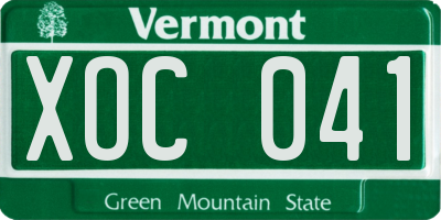 VT license plate XOC041