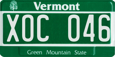 VT license plate XOC046