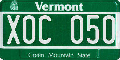 VT license plate XOC050