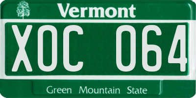 VT license plate XOC064