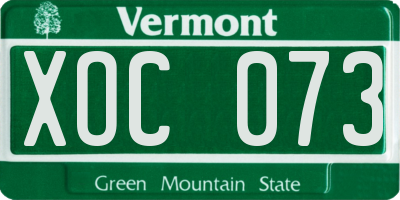 VT license plate XOC073