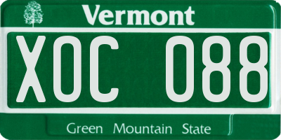 VT license plate XOC088