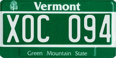 VT license plate XOC094