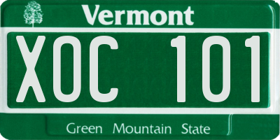 VT license plate XOC101