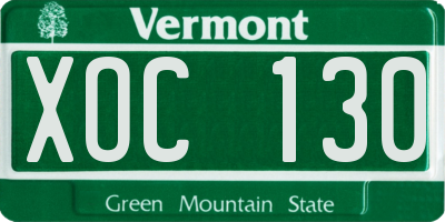 VT license plate XOC130