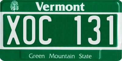 VT license plate XOC131