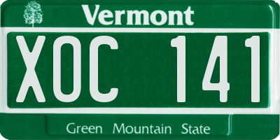 VT license plate XOC141