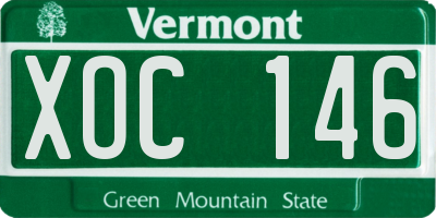 VT license plate XOC146