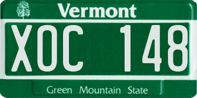 VT license plate XOC148