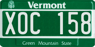 VT license plate XOC158