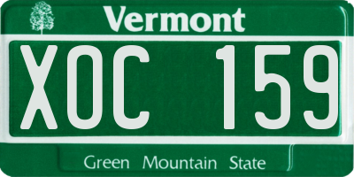 VT license plate XOC159