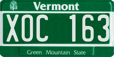VT license plate XOC163