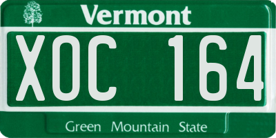 VT license plate XOC164