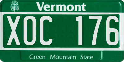 VT license plate XOC176