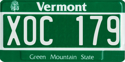 VT license plate XOC179