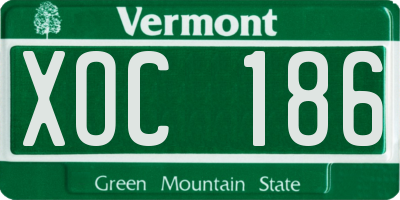 VT license plate XOC186