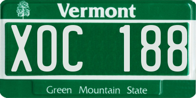 VT license plate XOC188