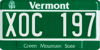 VT license plate XOC197