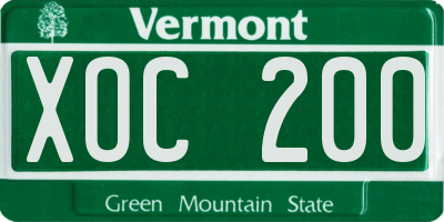 VT license plate XOC200