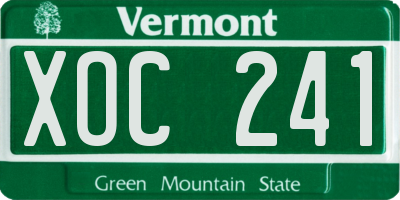 VT license plate XOC241