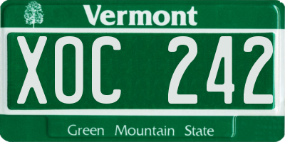 VT license plate XOC242