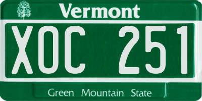 VT license plate XOC251