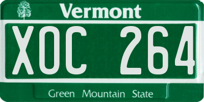 VT license plate XOC264