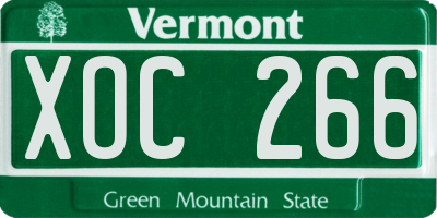 VT license plate XOC266