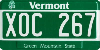 VT license plate XOC267