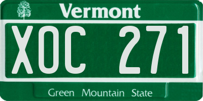 VT license plate XOC271
