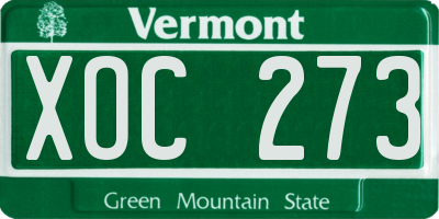 VT license plate XOC273