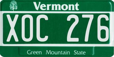 VT license plate XOC276