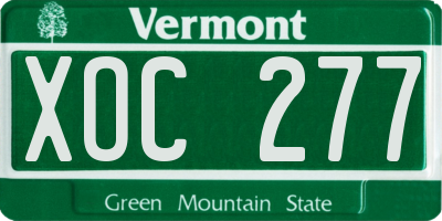 VT license plate XOC277