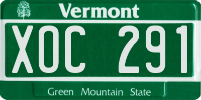 VT license plate XOC291