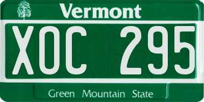 VT license plate XOC295