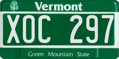 VT license plate XOC297