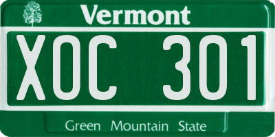 VT license plate XOC301