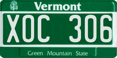 VT license plate XOC306