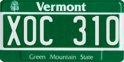 VT license plate XOC310